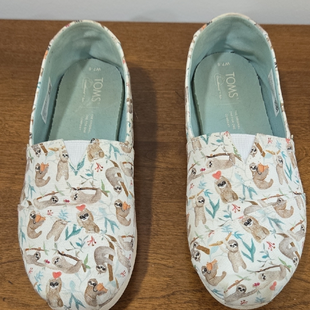 Toms Sloth Patterned Casual Slip-Ons